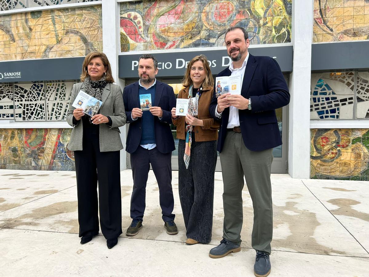 Conchita Méndez, Fernando García, Nuria Meana y Pelayo Coyantes, en la presentación del evento en el Palacio de los Deportes