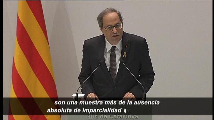 Quim Torra pide la dimisión del presidente del CGPJ