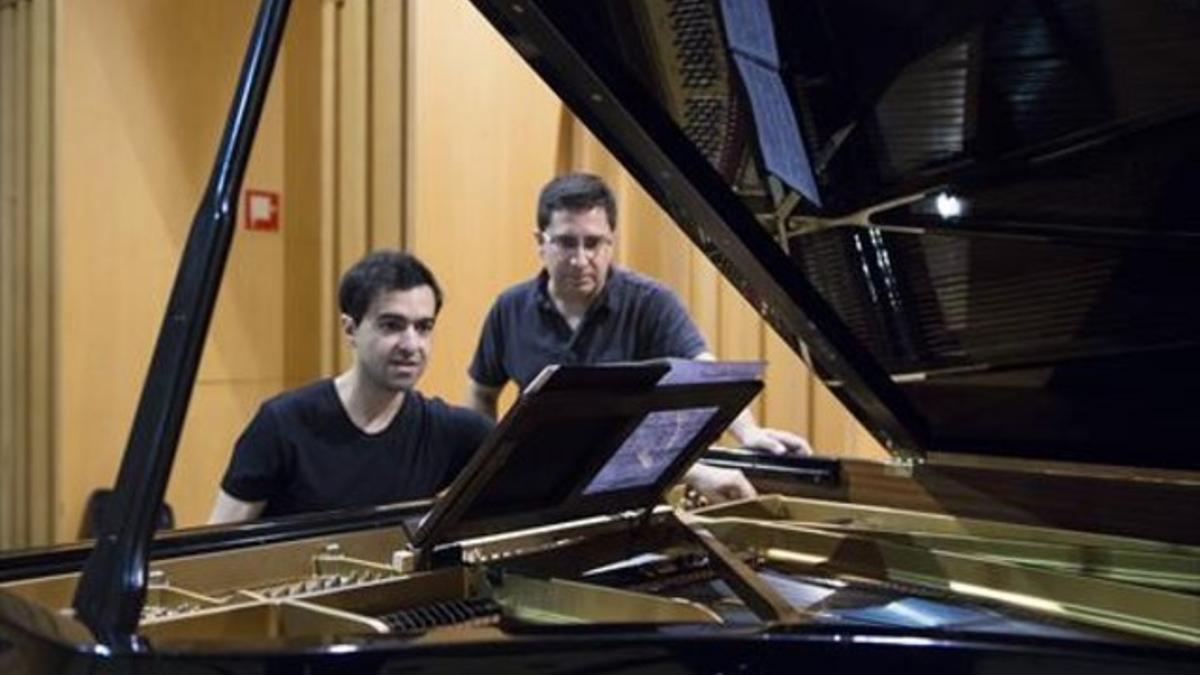 José Menor (izquierda) y Hèctor Parra, ayer, durante un ensayo.