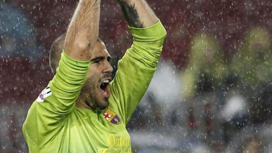 Valdés durante el partido contra el Valladolid