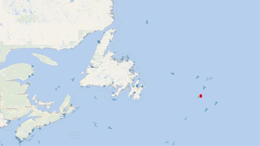 Imagen del satélite con la última imagen recibida del barco.