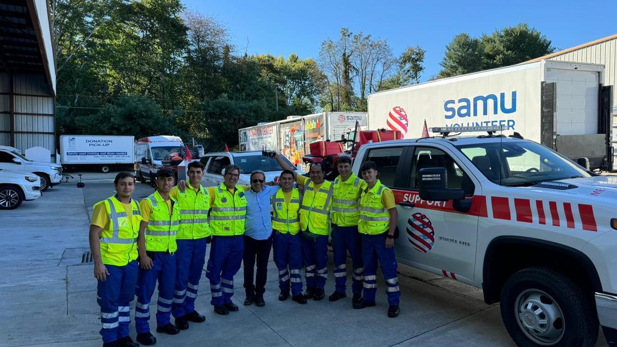 Un continente de la Fundación SAMU con voluntarios andaluces trabaja ya en Jacksonville colaborando en tareas de rescate para socorrer a la población tras el paso del huracán Milton