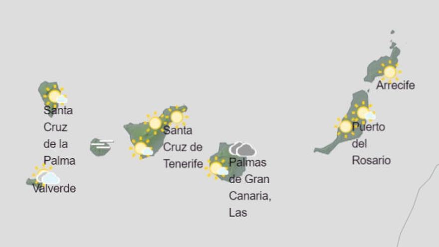 Cielos nubosos con amplios claros para este sábado en Canarias