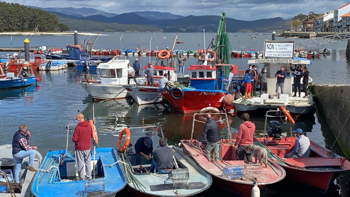 La protesta en Carril, donde sonaron las bocinas con fuerza.