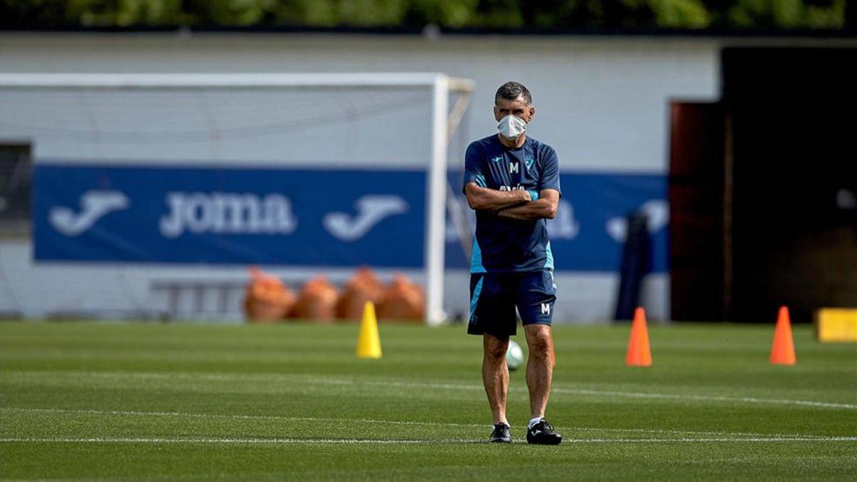 Mendilibar durante un entrenamiento.