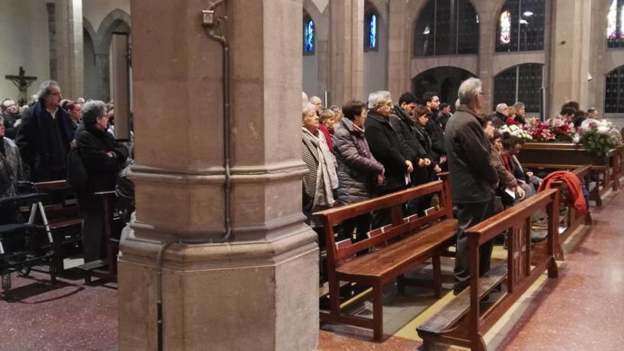 Moment del funeral de Joan Cirera.