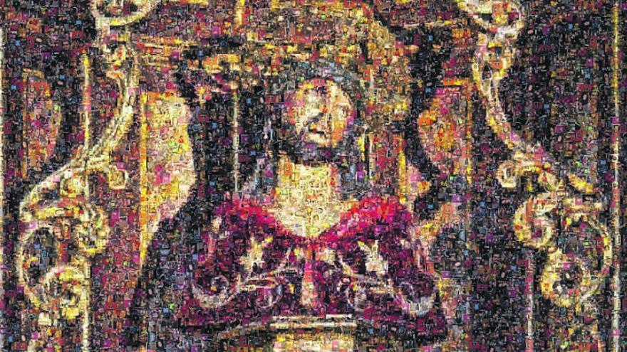 Mosaico de fotos del Cristo de las Tribulaciones que procesiona en la red.