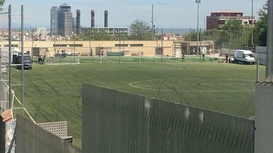 El campo de fútbol en el que se produjo el incidente. // Europa Press