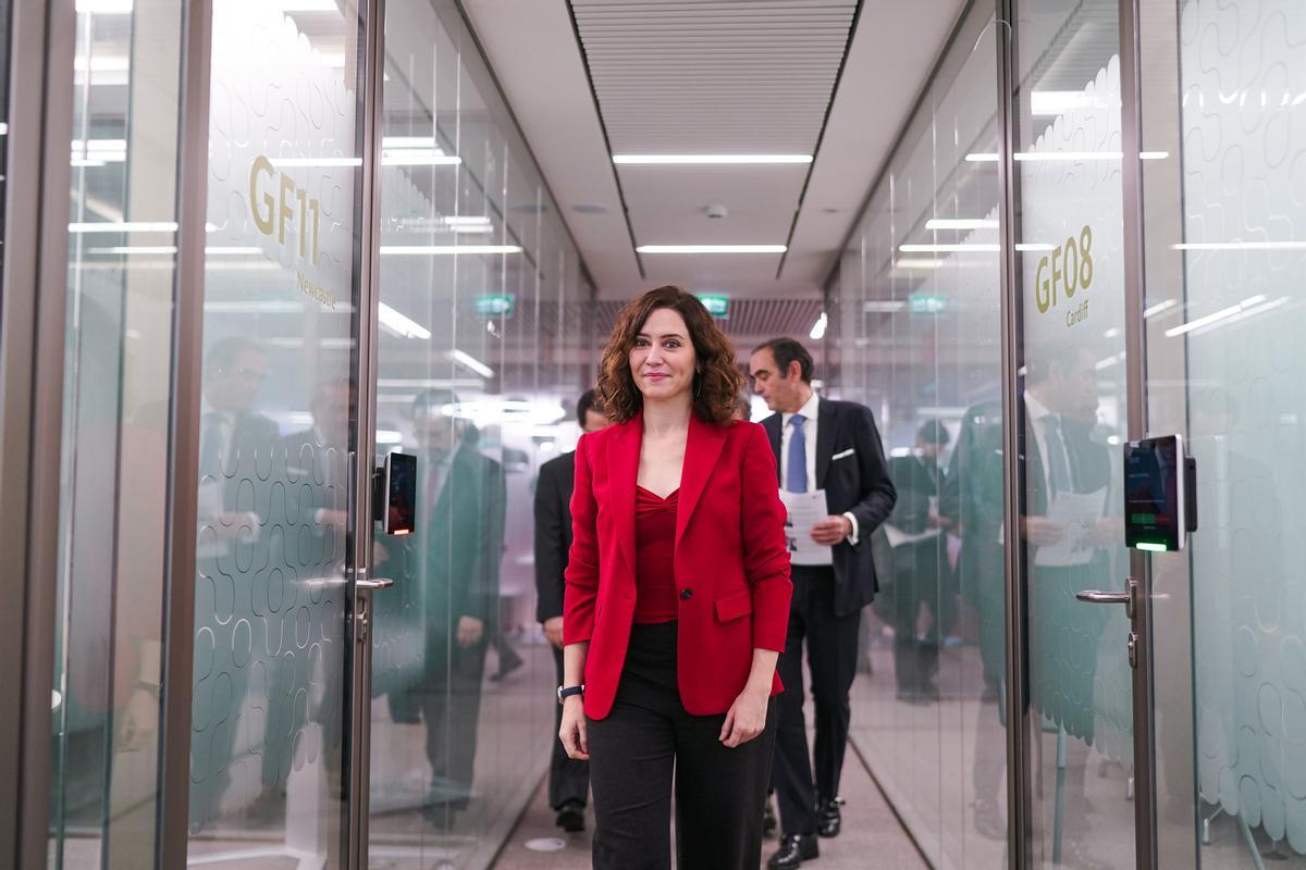 La presidenta de la Comunidad de Madrid, Isabel Díaz Ayuso, protagoniza en Londres un desayuno informativo organizado por Invest in Madrid y la British Chamber of Commerce in Spain.