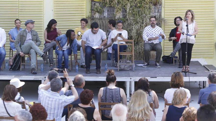 Los candidatos de la coalición, esta mañana.