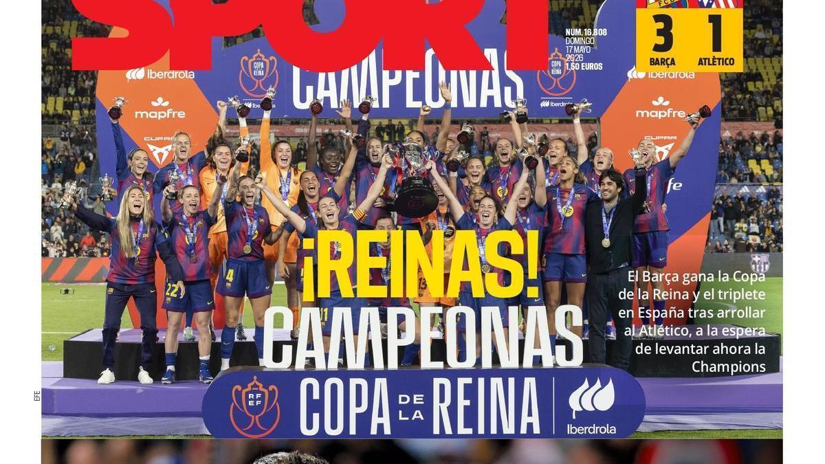 Esta es la portada de SPORT de hoy domingo, 17 de mayo de 2026