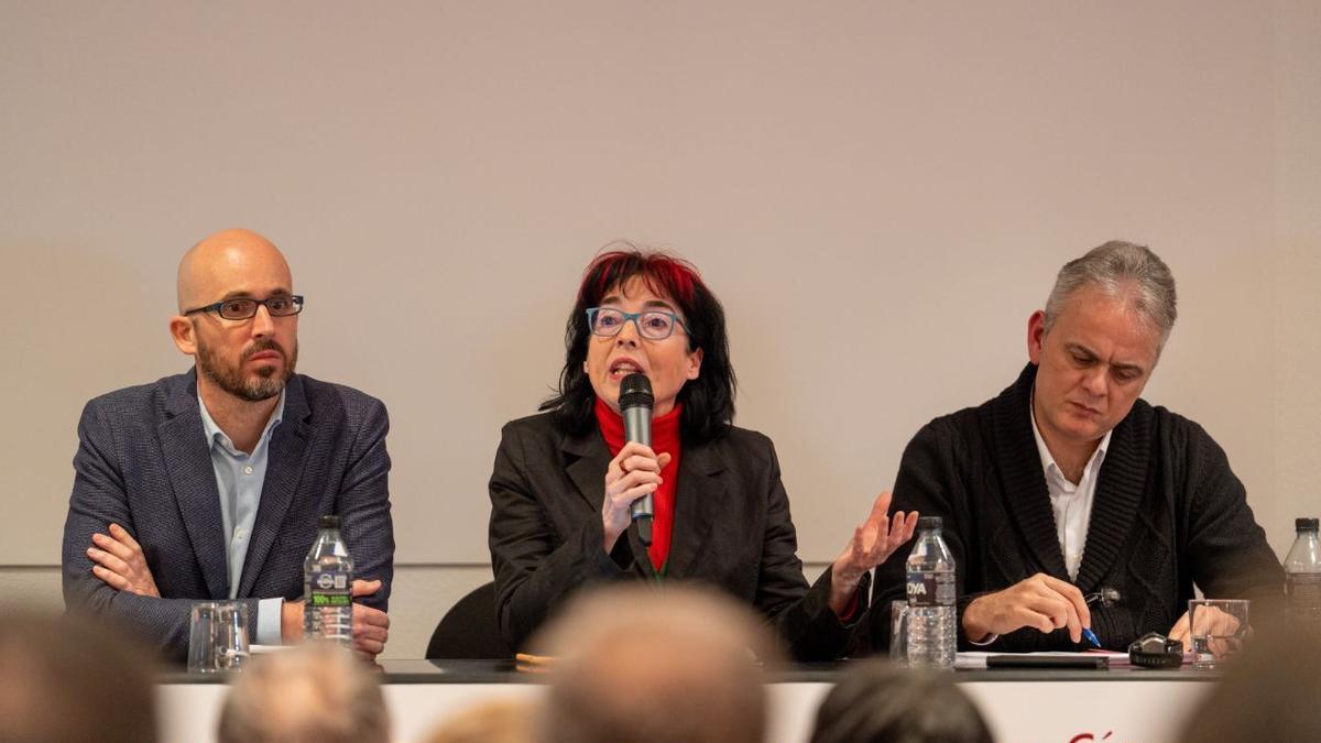 Marisa Saavedra, Hector Illueca y Nacho Álvarez, este jueves en Castelló