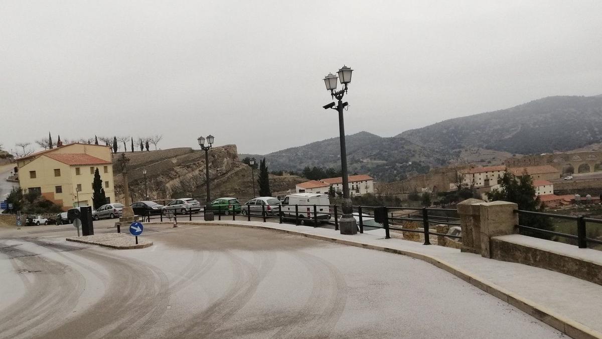 Imagen de una nevada reciente en Morella.