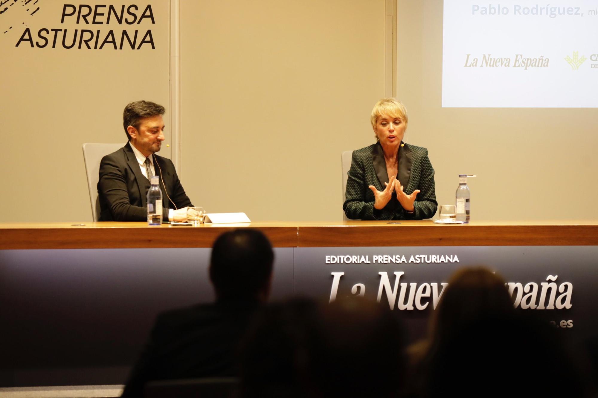 la secretaria de Estado de Digitalización e Inteligencia Artificial del Ministerio de Asuntos Económicos, Carme Artigas, participa el encuentro "Emprendimiento, innovación y digitalización", celebrado en el Club Prensa Asturiana de LA NUEVA ESPAÑA