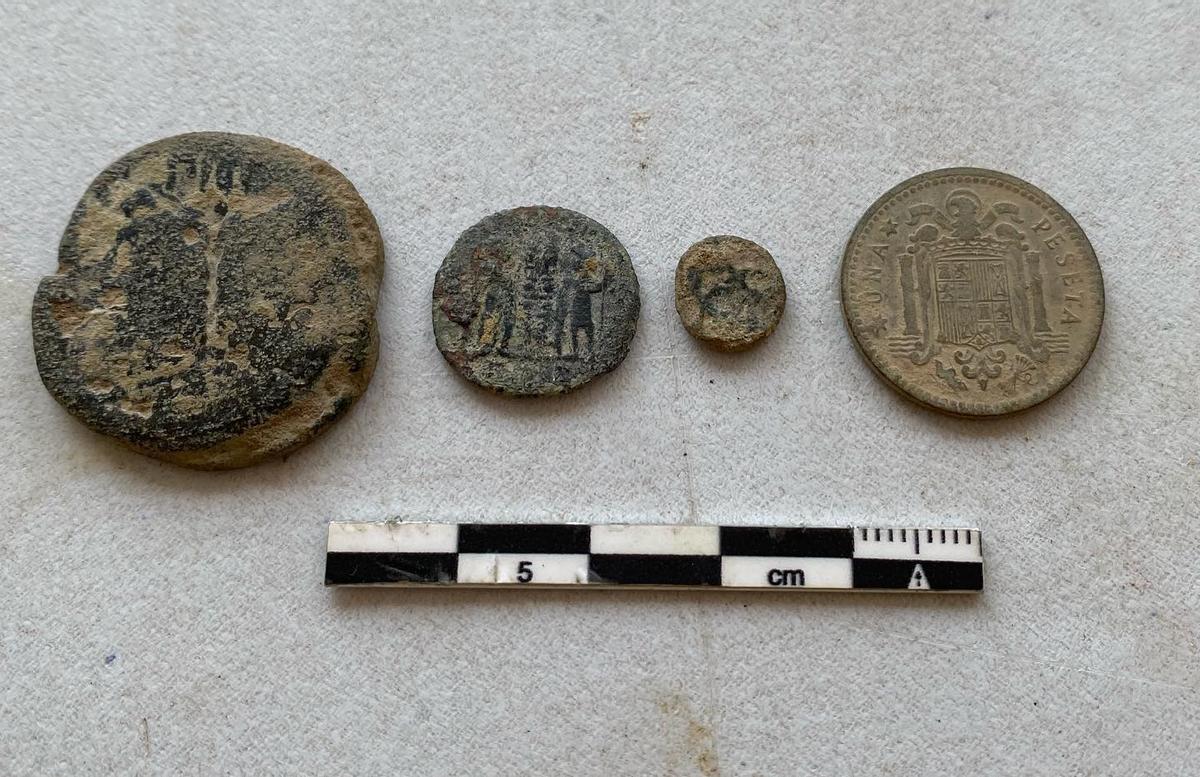 Algunas de las monedas localizadas.