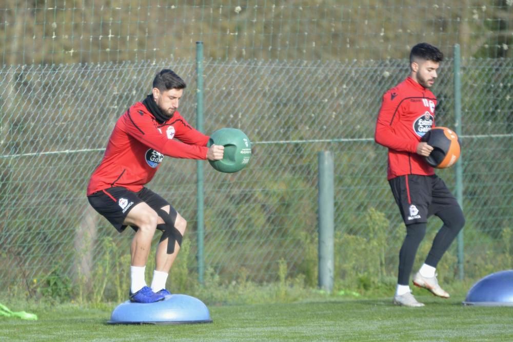 Carlos Fernández, David Simón, Diego Caballo, Gerard Valentín y Fede Cartabia se entrenan al margen del grupo.