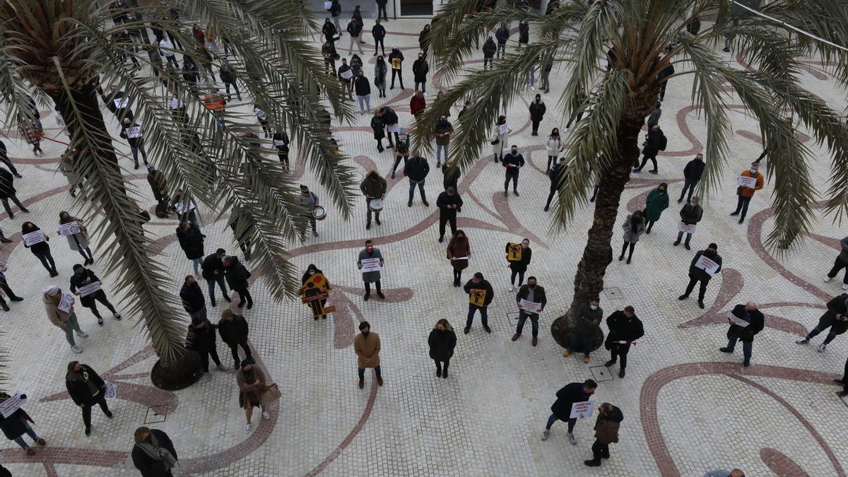 Reciente protesta de la hostelería en Elche