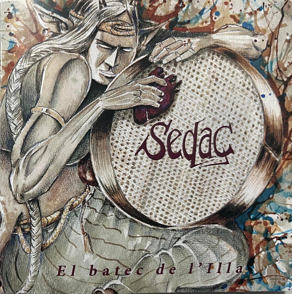 Portada de ‘El batec de l’Illa’, primer disco de Sedaç, con dibujos de Miquel Jaume