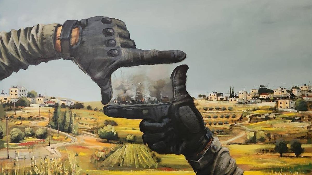 Taqi Spateen es un artista y muralista palestino contemporáneo que integra con fluidez las bellas artes y la cultura urbana global.