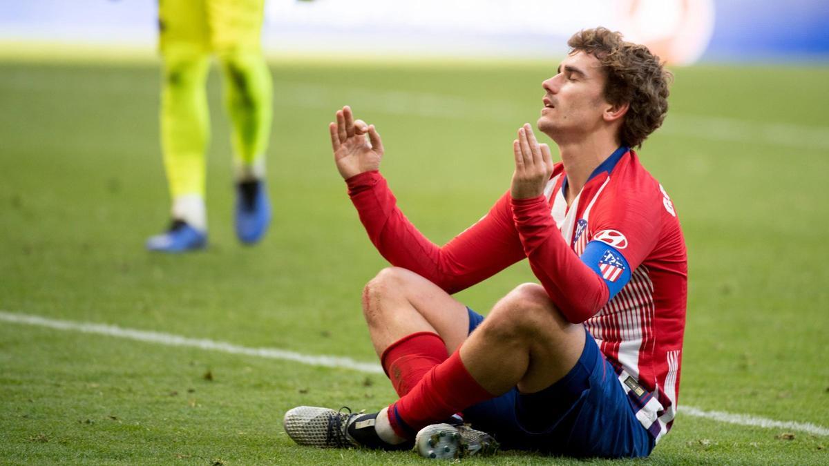 Griezmann celebra un gol con el Atlético de Madrid.