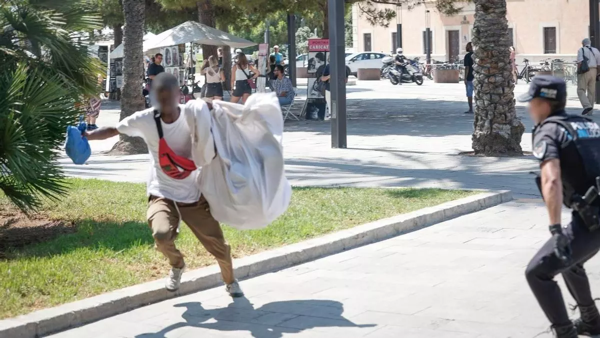 Gran redada contra la venta ilegal en s'Hort del Rei, en Palma
