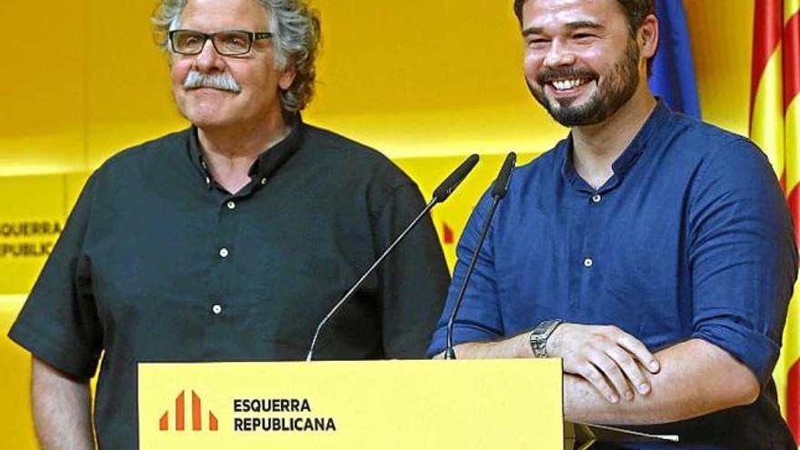 Tardà i Rufián després de la reunió de la permanent d&#039;ERC