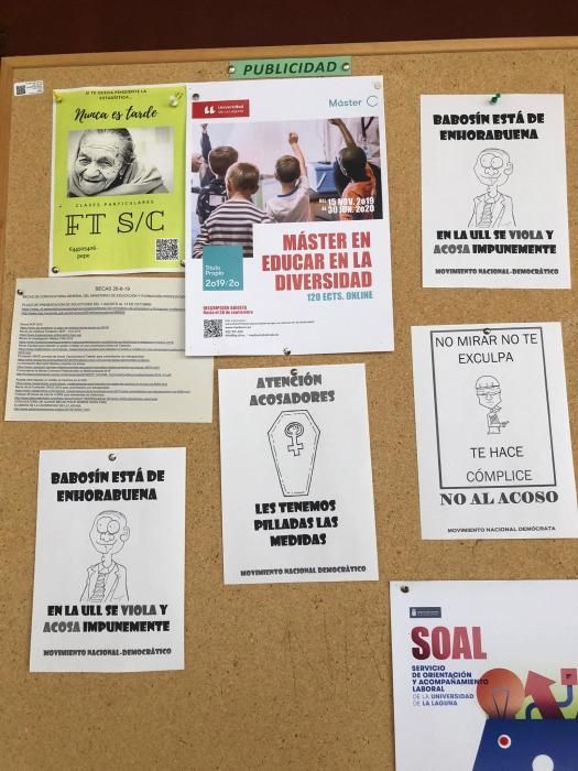 Carteles contra el profesor absuelto por acosar a