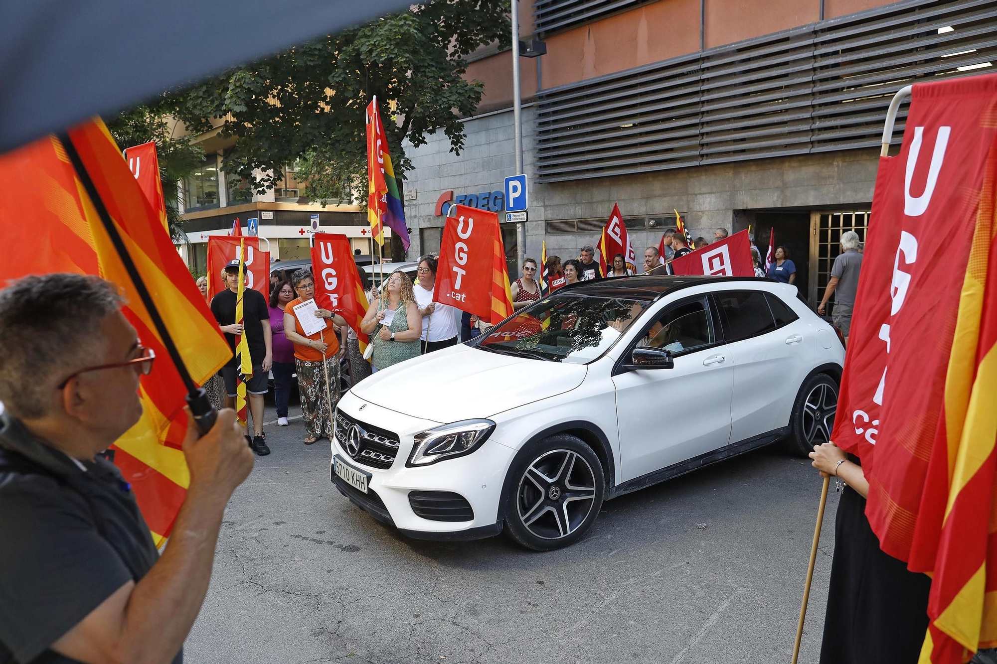 Les fotos de la protesta a Girona per exigir la reducció de la jornada laboral