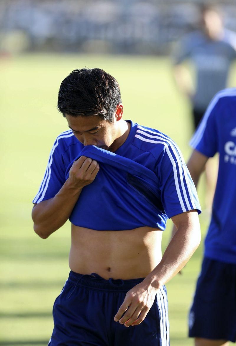 Primer entrenamiento de Kagawa con el Real Zaragoza