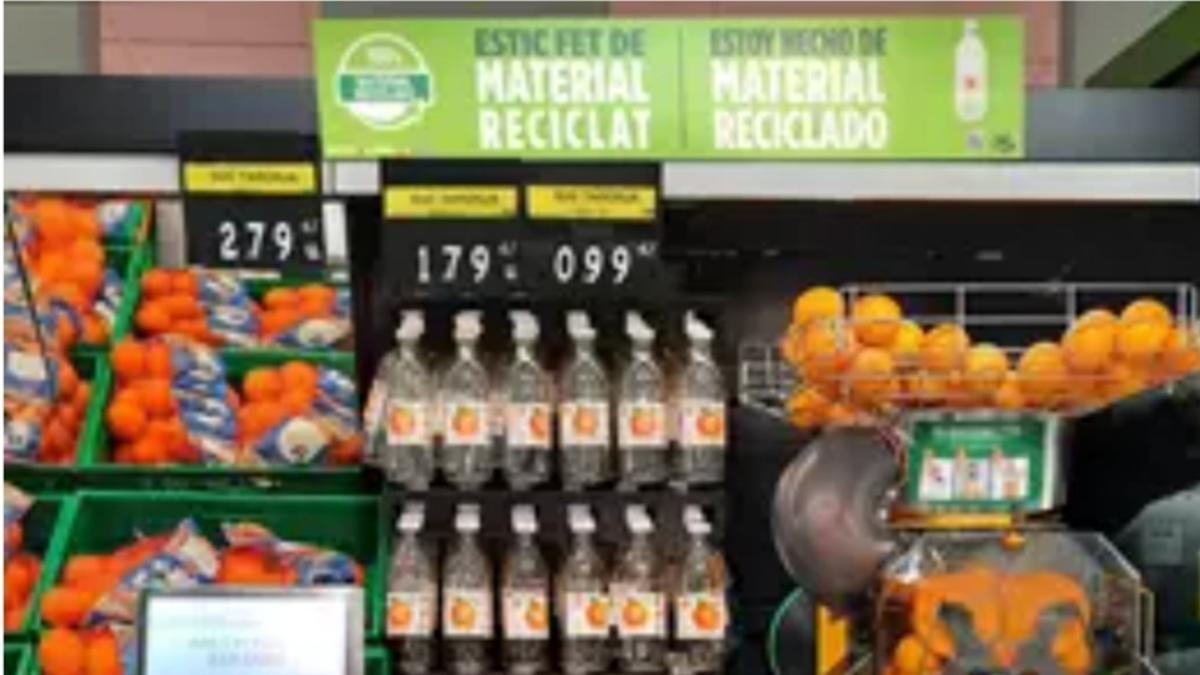 Mercadona Aposta Per Leconomia Circular Amb La Nova Ampolla Per A Suc Espremut, Reciclable I Elaborada Al 100 % Amb Plàstic Reciclat