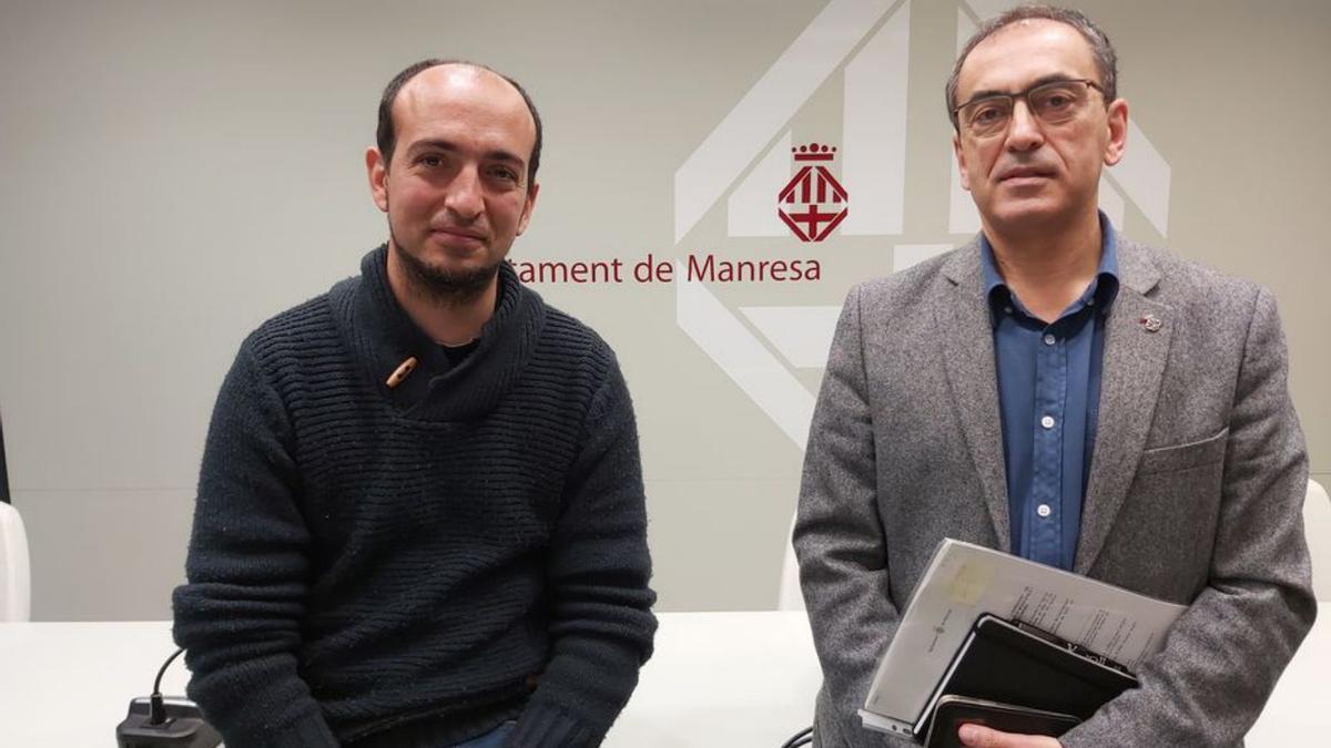 Pol Huguet (ERC), regidor de Ciutat Verda, i Josep Gili (JxM), regidor de Qualitat Urbana, Via Pública i Ciutat Intel·ligent, en una imatge d’arxiu