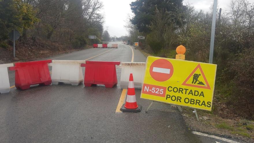 Cortada al tráfico la N-525 por las obras de la rotonda del AVE