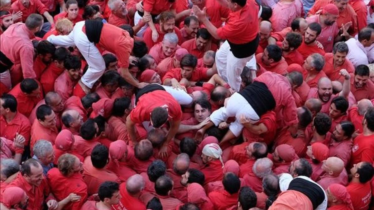 Diada castellera en la Plaça Sant Jaume