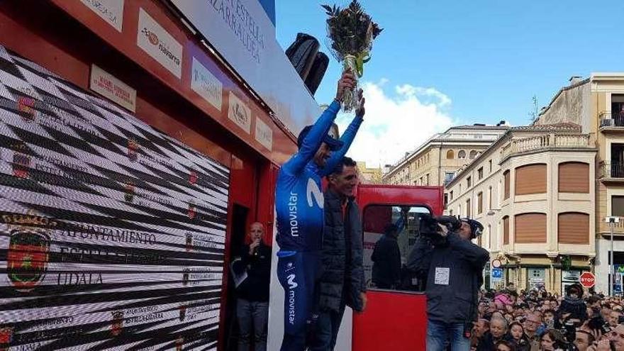 Alejandro Valverde, en el podio como ganador de la cita.