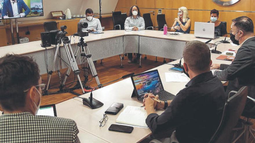 La sala del Consejo de Administración de Turismo de Tenerife acogió ayer la presentación en línea de la iniciativa.