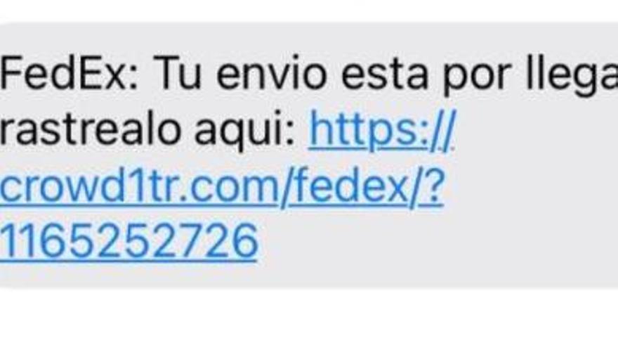 Si recibes este SMS no pinches en el enlace