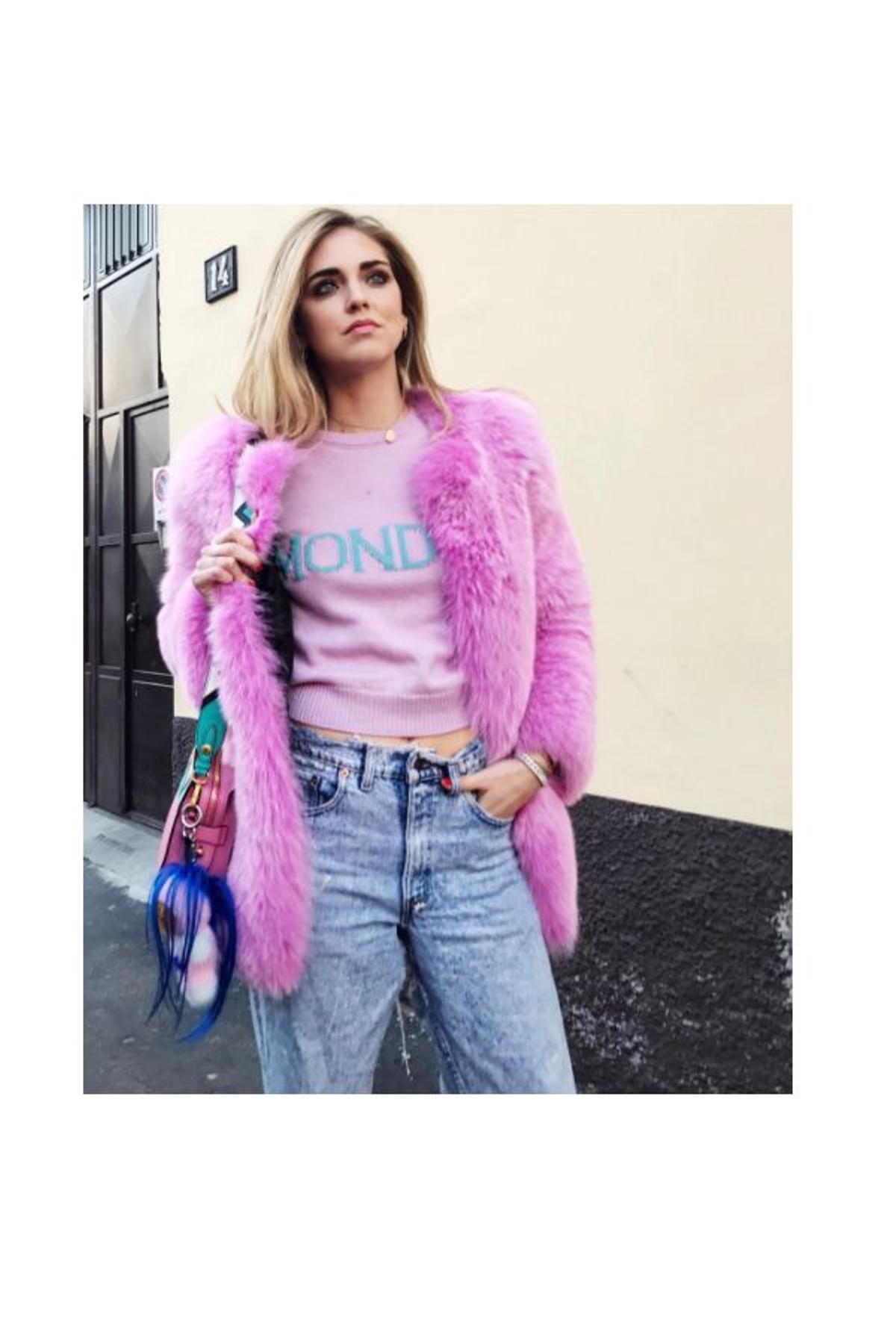 Chiara Ferragni con el jersey 'Rainbow week' de Alberta Ferretti