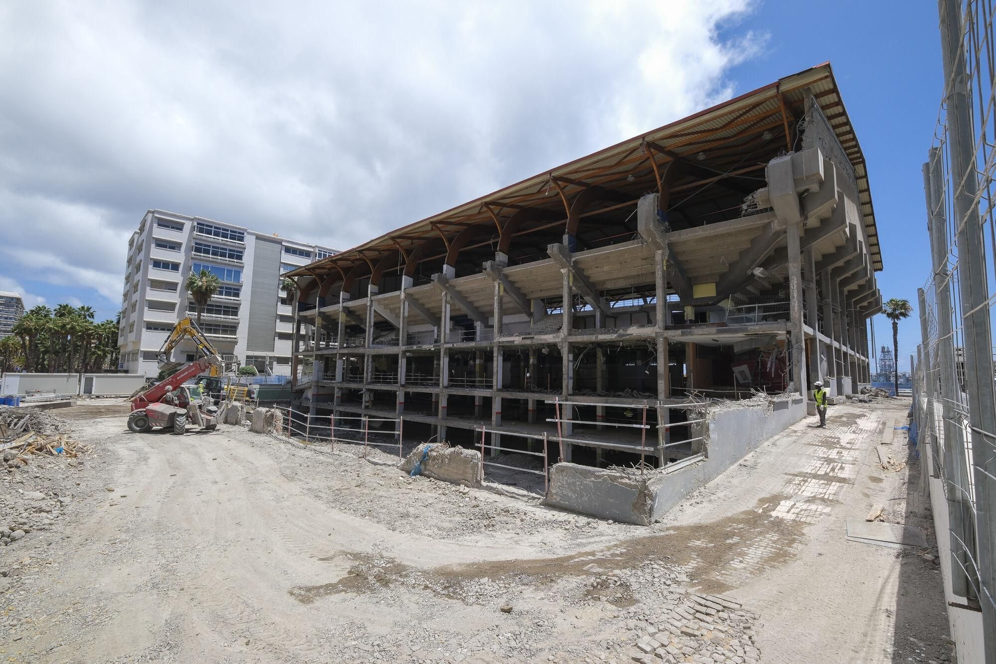 Estado de las obras de demolición del Centro Insular de Deportes