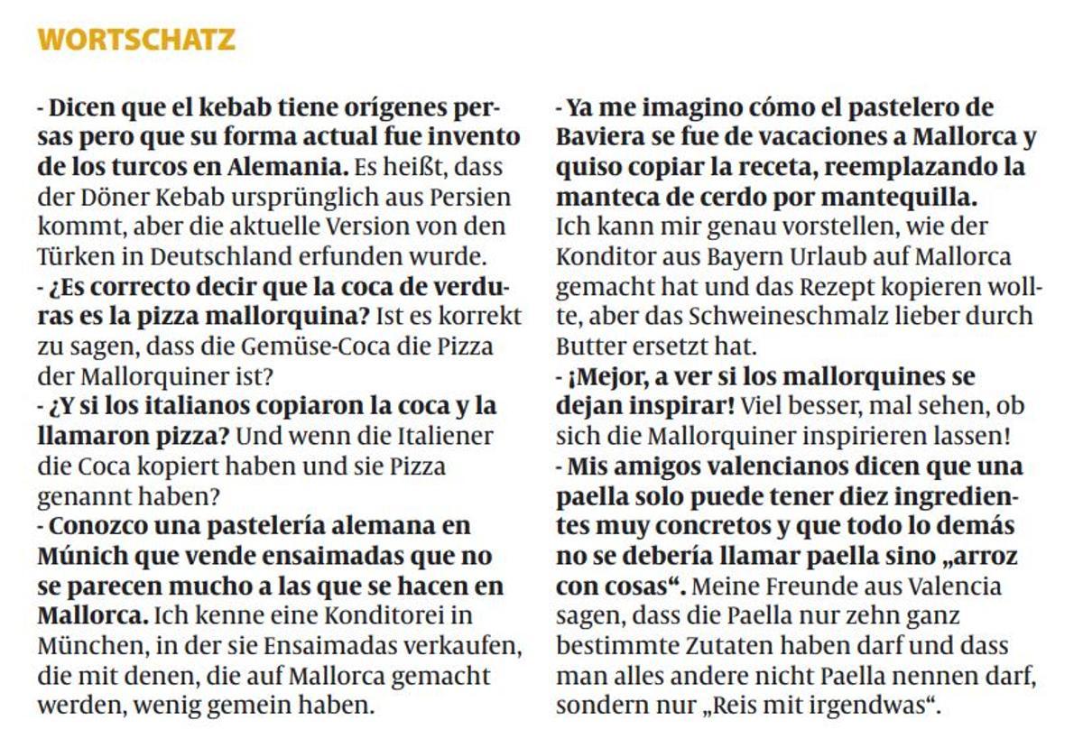 Der Wortschatz zum Thema.