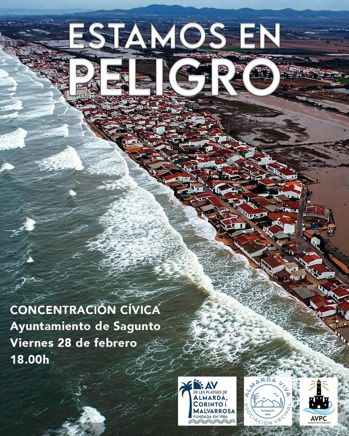 Cartel anunciados de la protesta.
