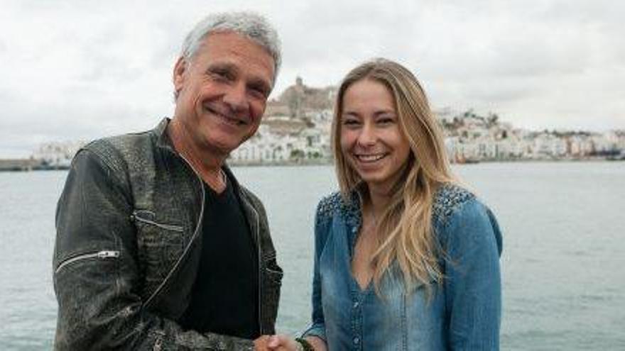 Lea d&#039;Auriol, ayer, con el director del Festival Internacional de cine de Ibiza, Xavier Benlloch.