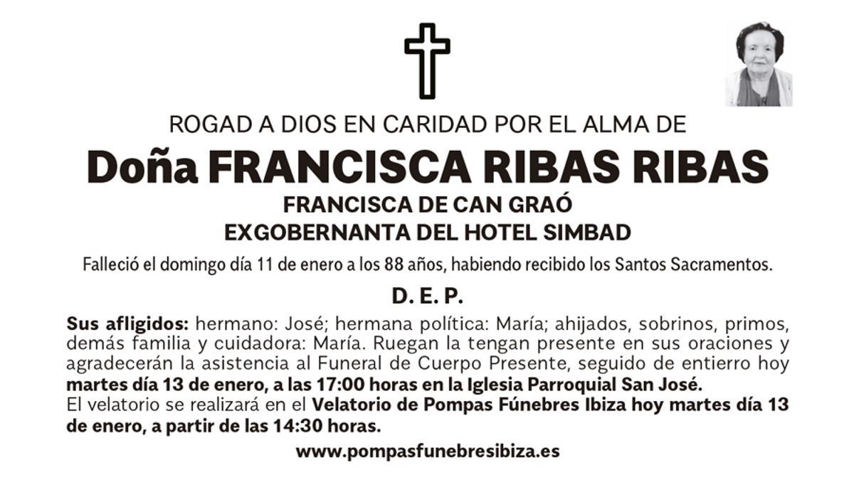 Esquela Francisca Ribas Ribas