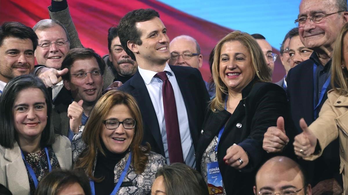 Pablo Casado durante la convención nacional del PP, en enero del presente año.