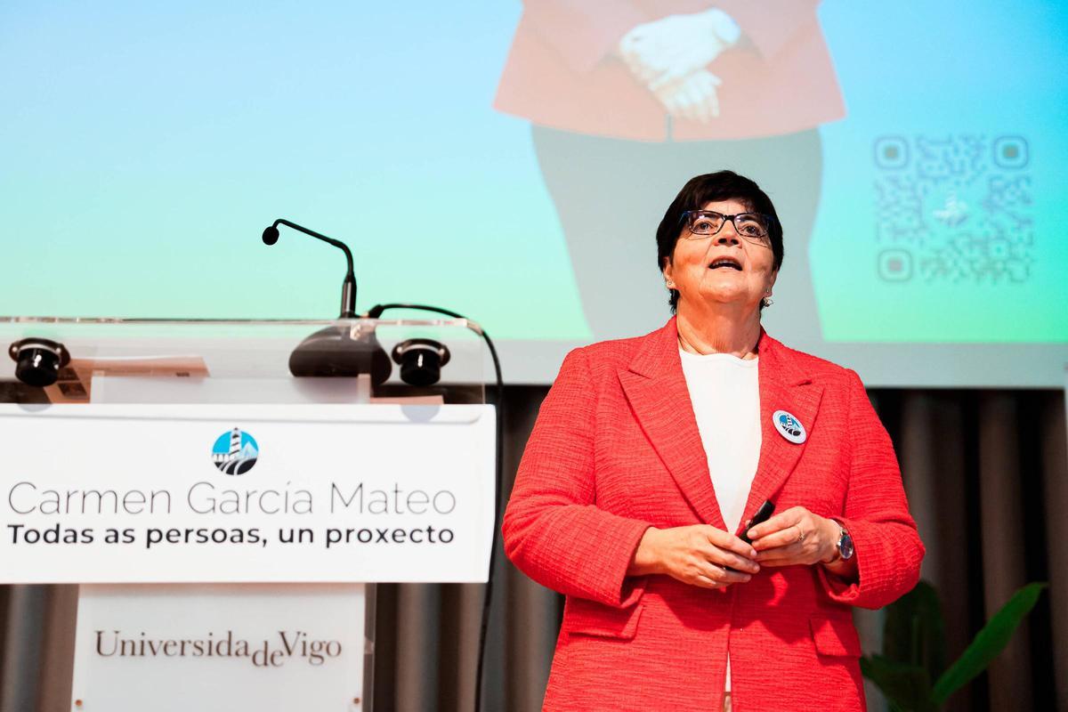 Carmen García Mateo, en el arranque de su campaña electoral este lunes.