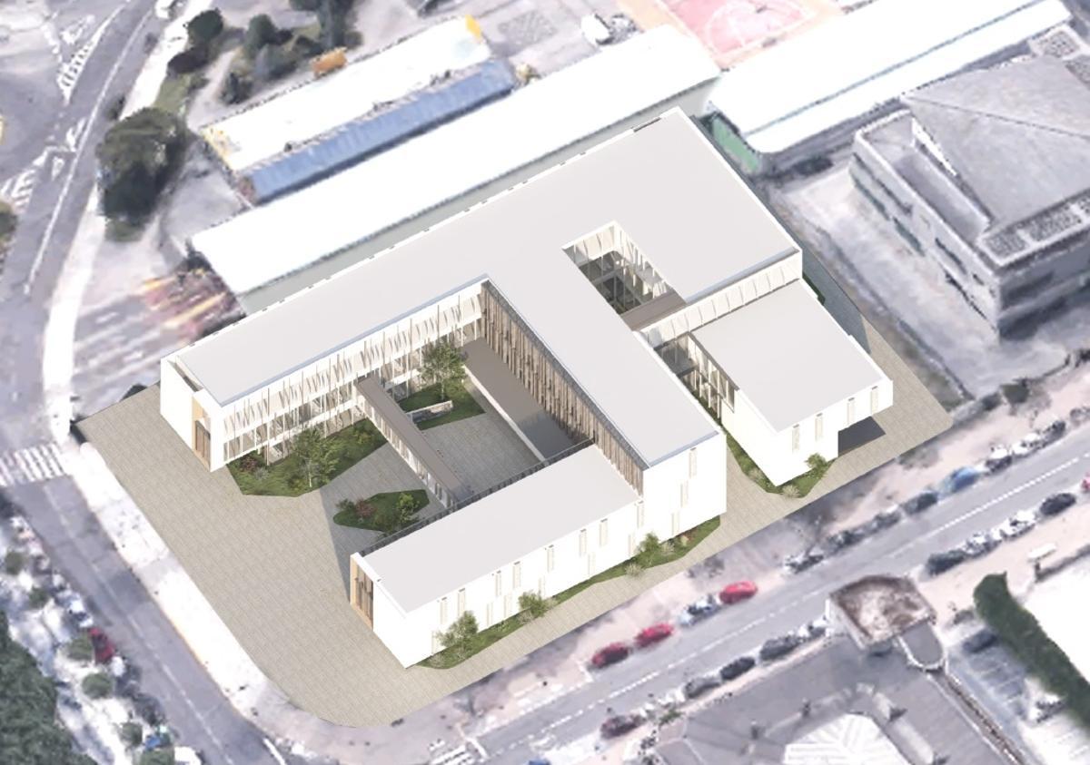 Plano cenital del futuro centro de salud