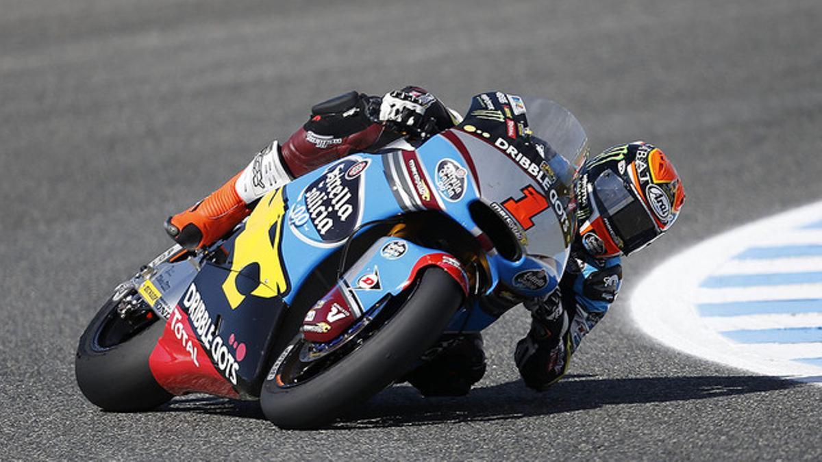 Tito Rabat, durante la cualificación del Gran Premio de España, en Jerez