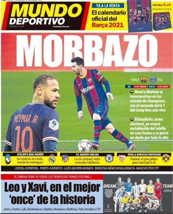 Portada MUNDO DEPORTIVO martes 15 diciembre 2020