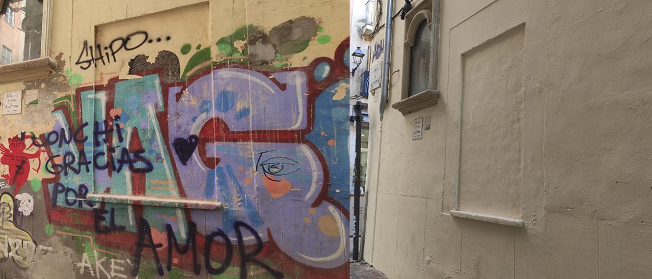 ARCA celebra que los particulares empiecen a limpiar pintadas vandálicas de Palma