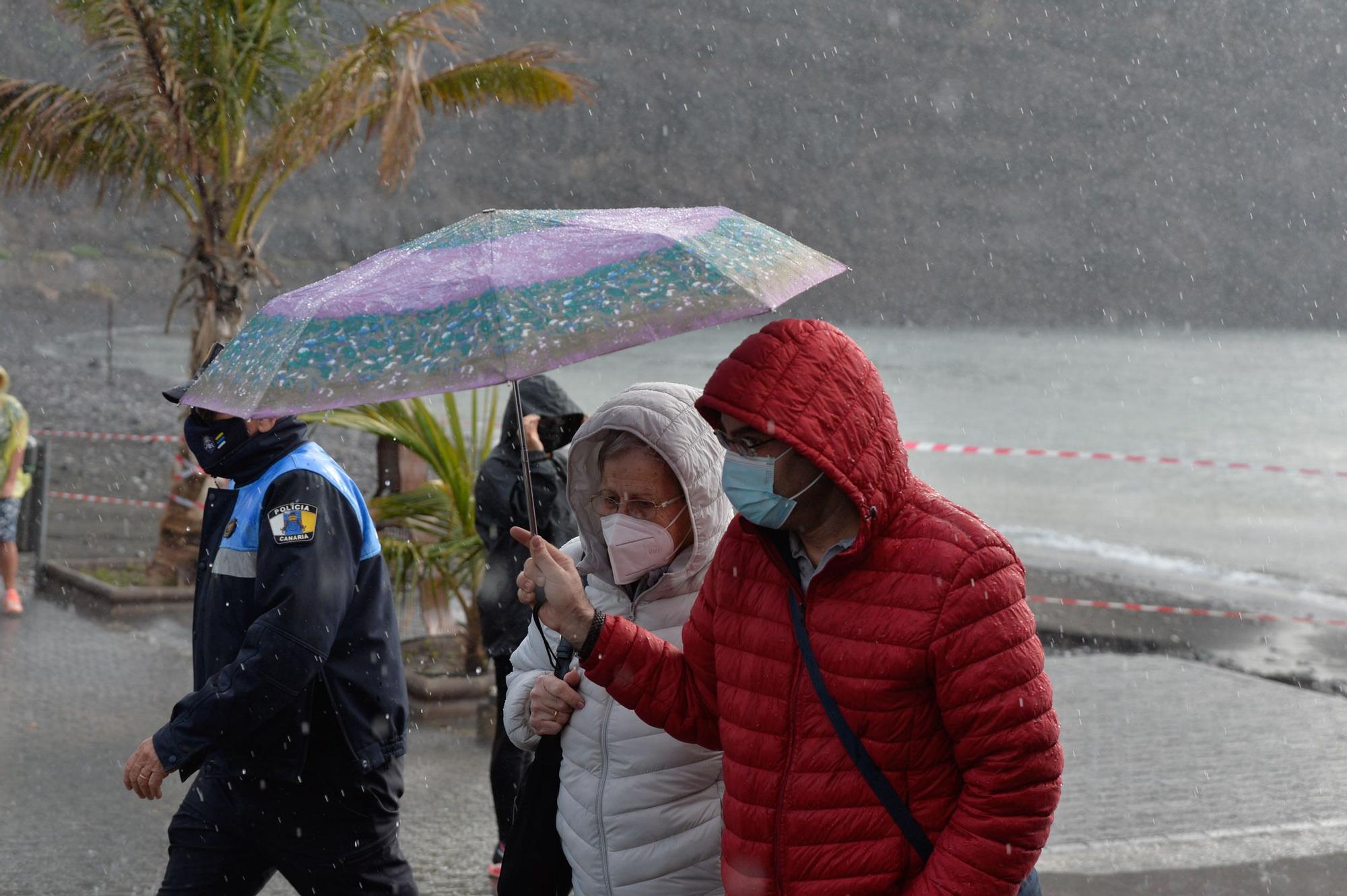 Nueva jornada de lluvias en Gran Canaria por el paso de la borrasca 'Filomena'