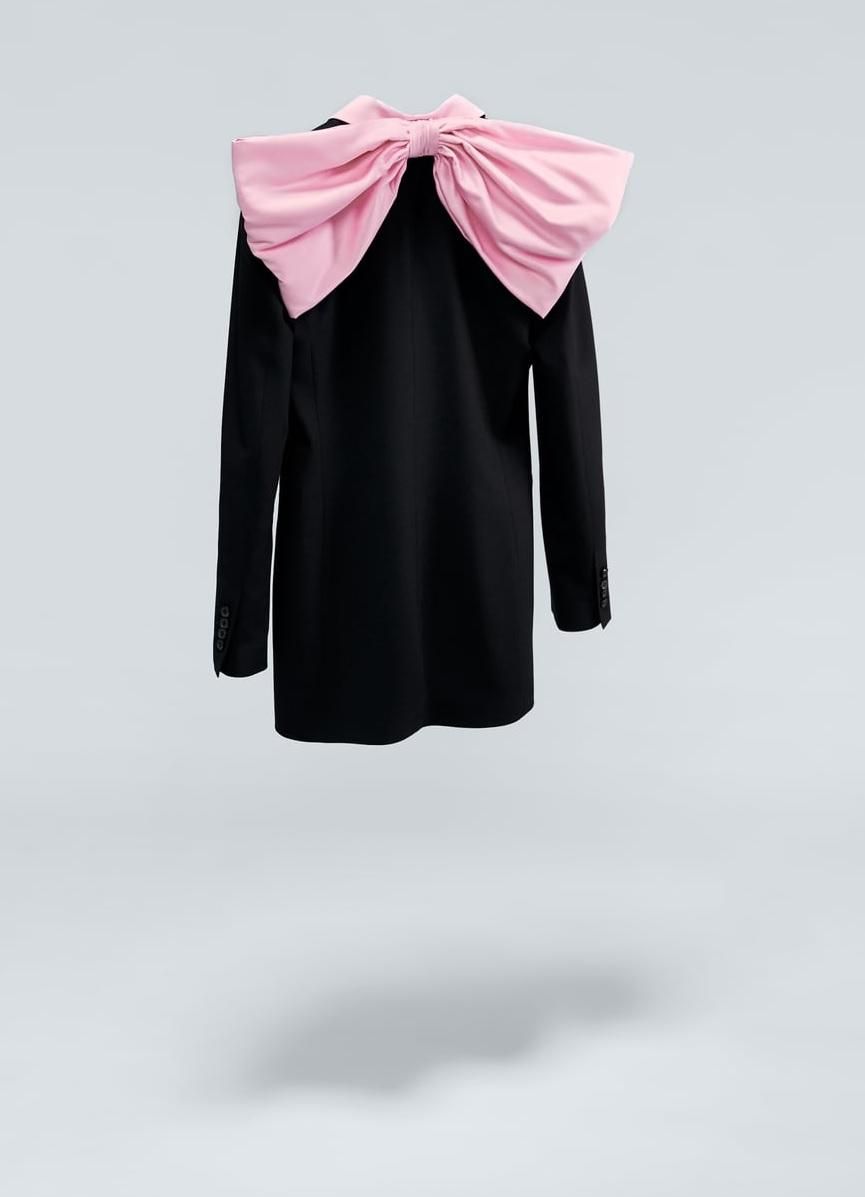 Vestido blazer con lazo en el cuello de Zara